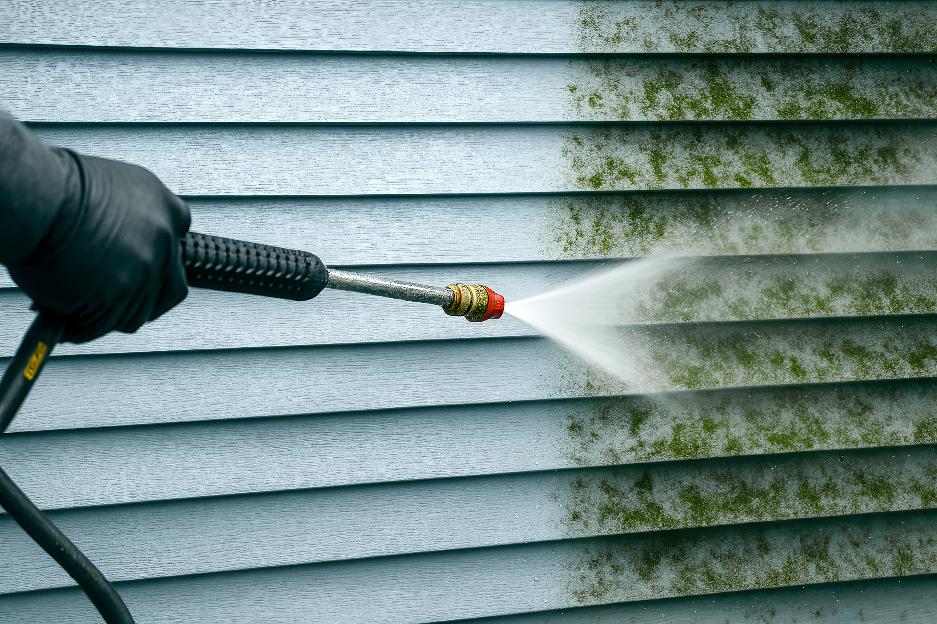 Soft washing home siding