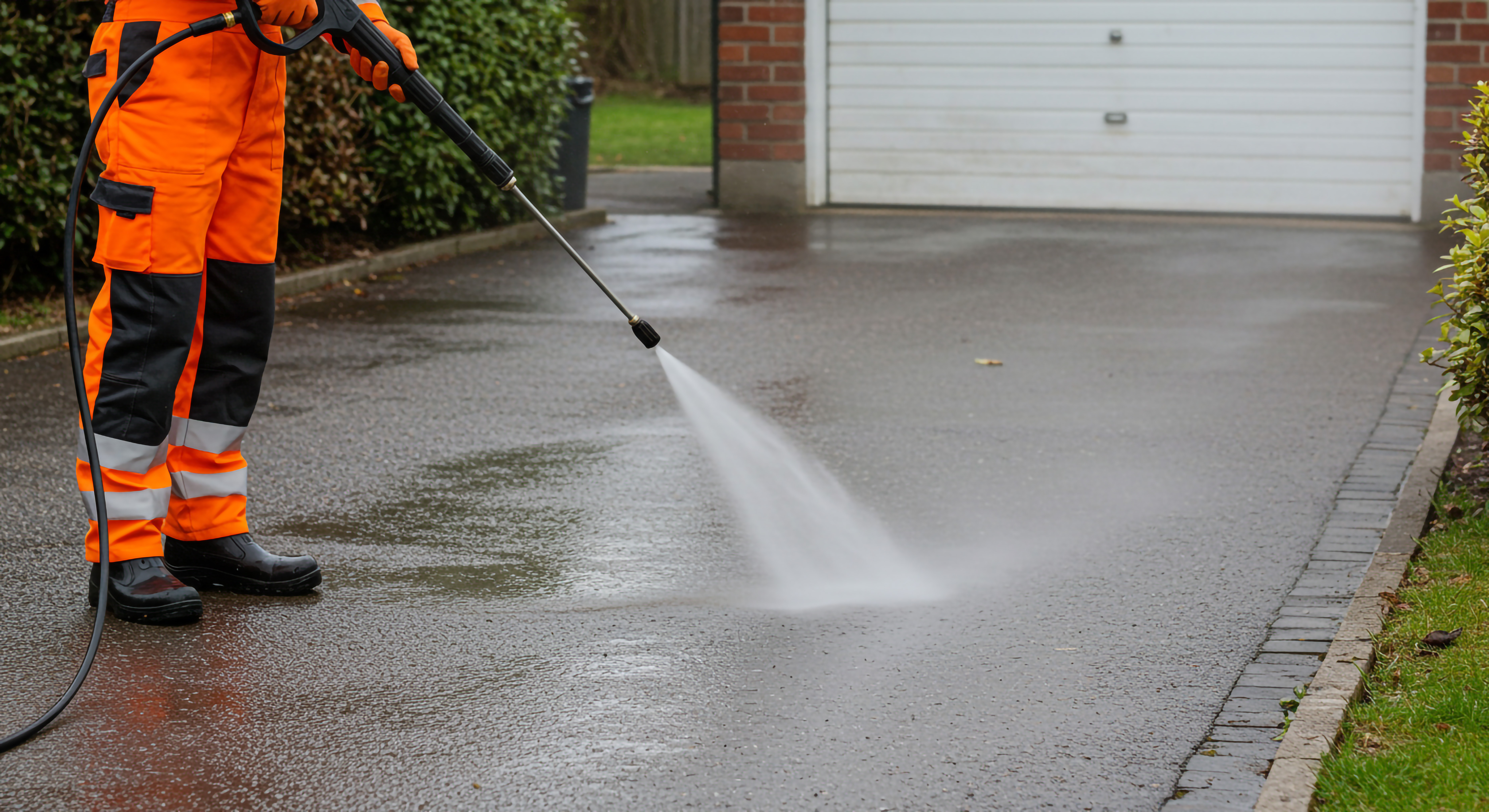 Professional driveway pressure washing
